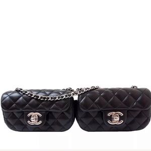 Chanel Lambskin Double Mini Crossbody Bag